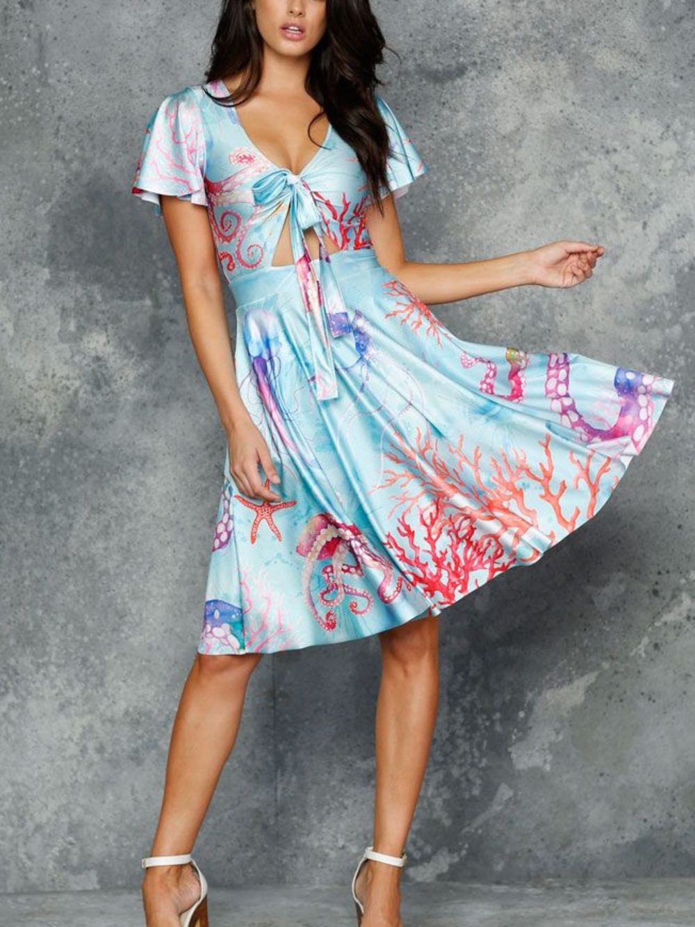 Octopus' Garden Blue Rio Midi Dress | Blackmilk Size Small S